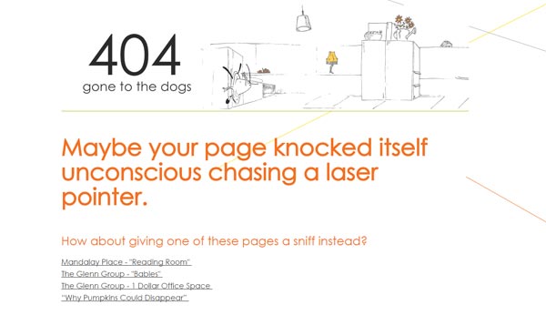 glenngroup 404 Error Page design