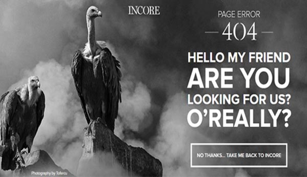 incore.com 404 Error Page design